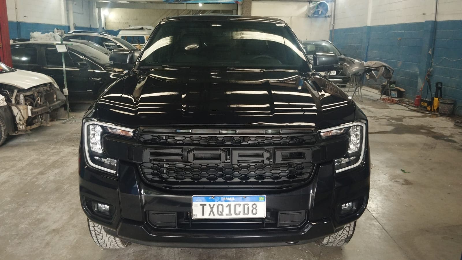 Depois — Ford Ranger — Funilaria e pintura do capô